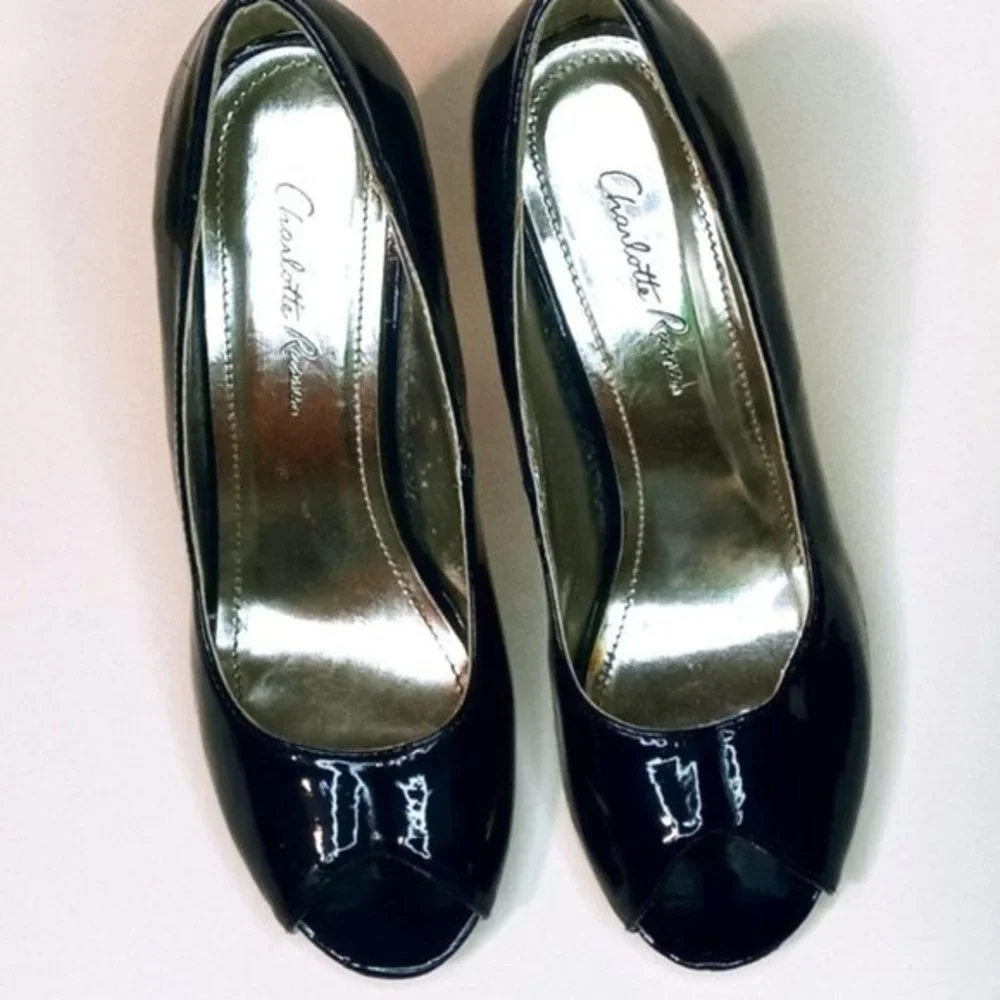 Charlotte Ruse. blue satin,‎ 4" heel - Picture 2 of 4